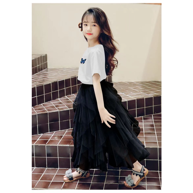 Đầm Bé Gái Set Áo Váy Công Chúa Bằng Cotton Phong Cách Phương Tây Thời Trang Mùa Hè Dành Cho Bé Gái