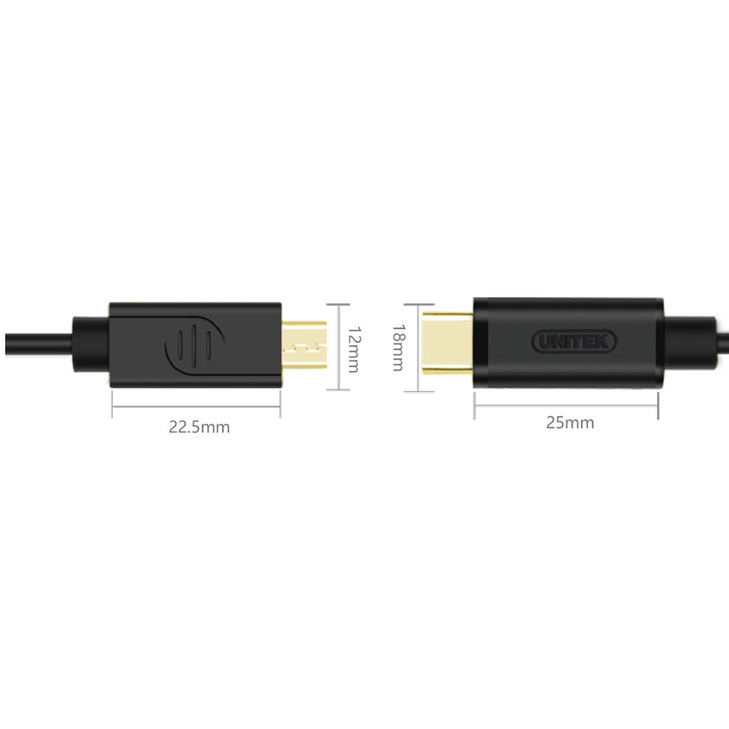 Cáp Type C to Micro USB Unitek (Y-C 473BK)