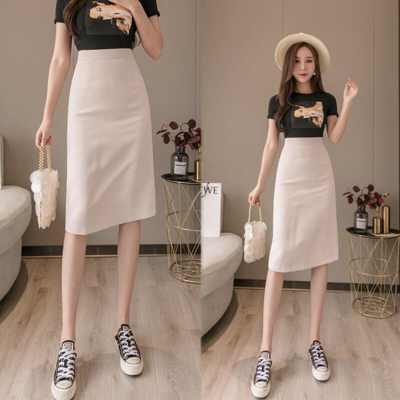 Chân váy chữ A công sở dáng dài, chân váy công sở chữ a có bigsize GUAN