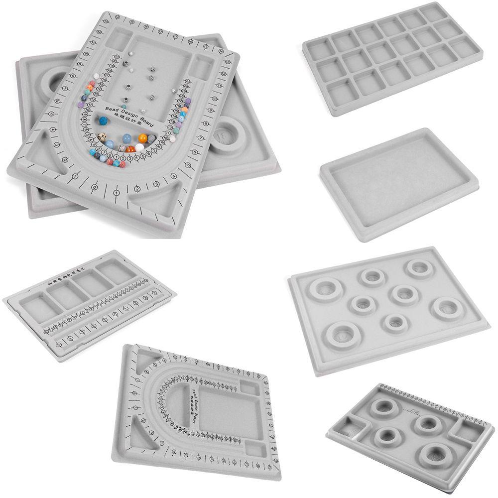 ORIENTLII Hộp Đựng Trang Sức Hạt Cườm Xám Thiết Kế Sang Trọng