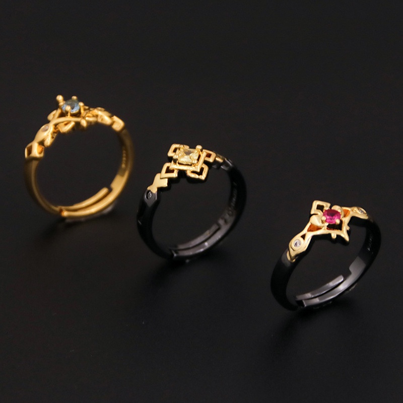 Gemstone ring metal ring genshin impact ring
