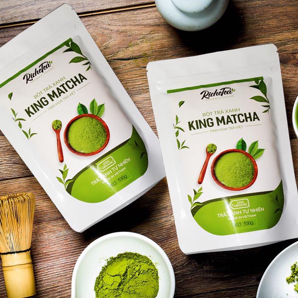 Bột Matcha trà xanh NGUYÊN CHẤT 100% King Matcha- Dùng uống, đắp mặt, chế biến thức uống, món ăn