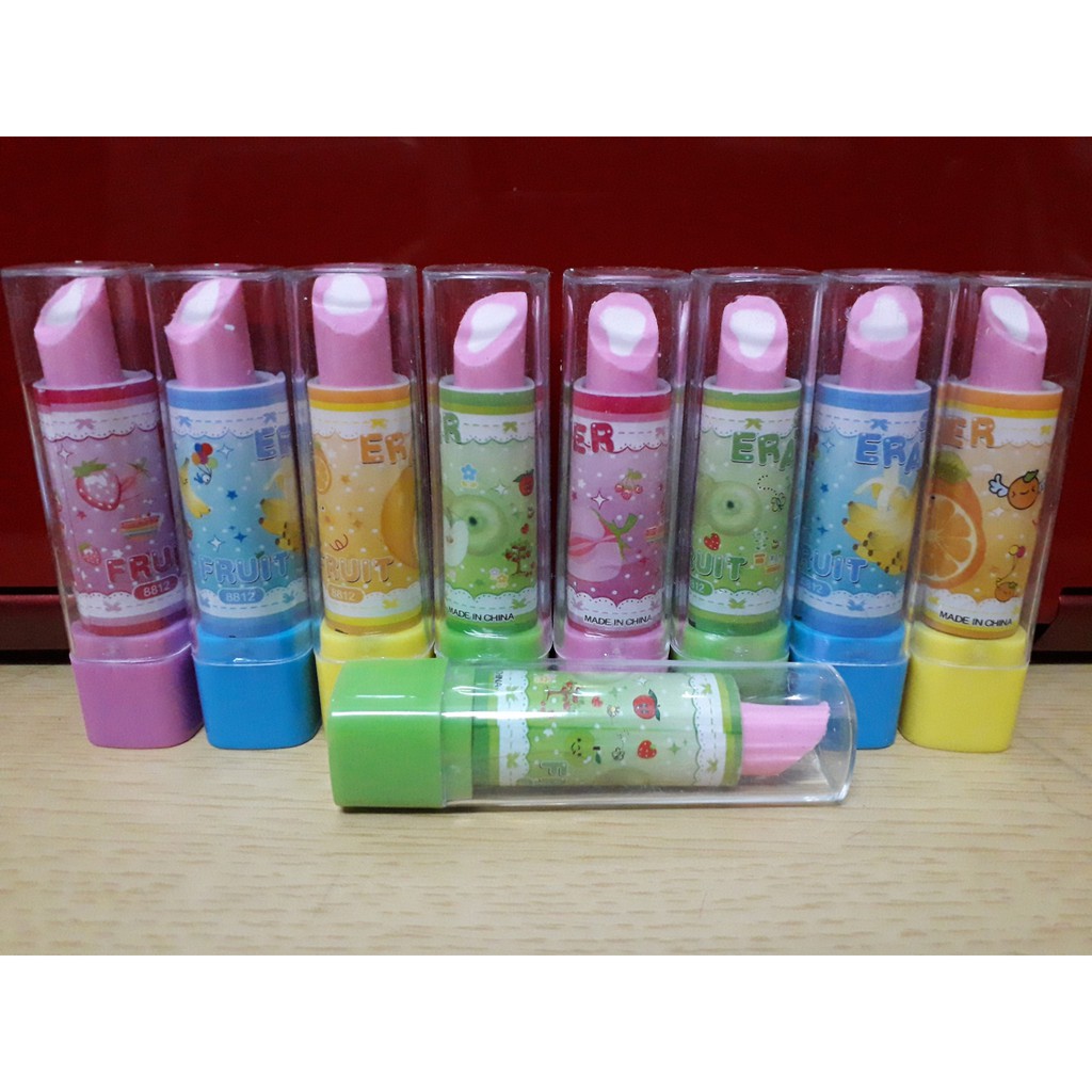 Tẩy gôm mini siêu cute hình thỏi son đáng yêu cho các nàng