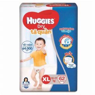 Tã quần huggies dry gói cực đại xl62 bao bì mới