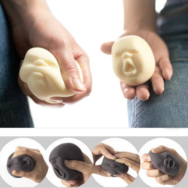 Nkodok Funny Human  Face  Emotion  Stress  Relief  Doll Strong Elasticity Office Pinching Toy Diverse Shape Smooth