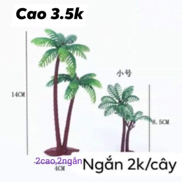 [Freeship] Combo 10 Cây Dừa Cao Trang Trí Bánh Kem