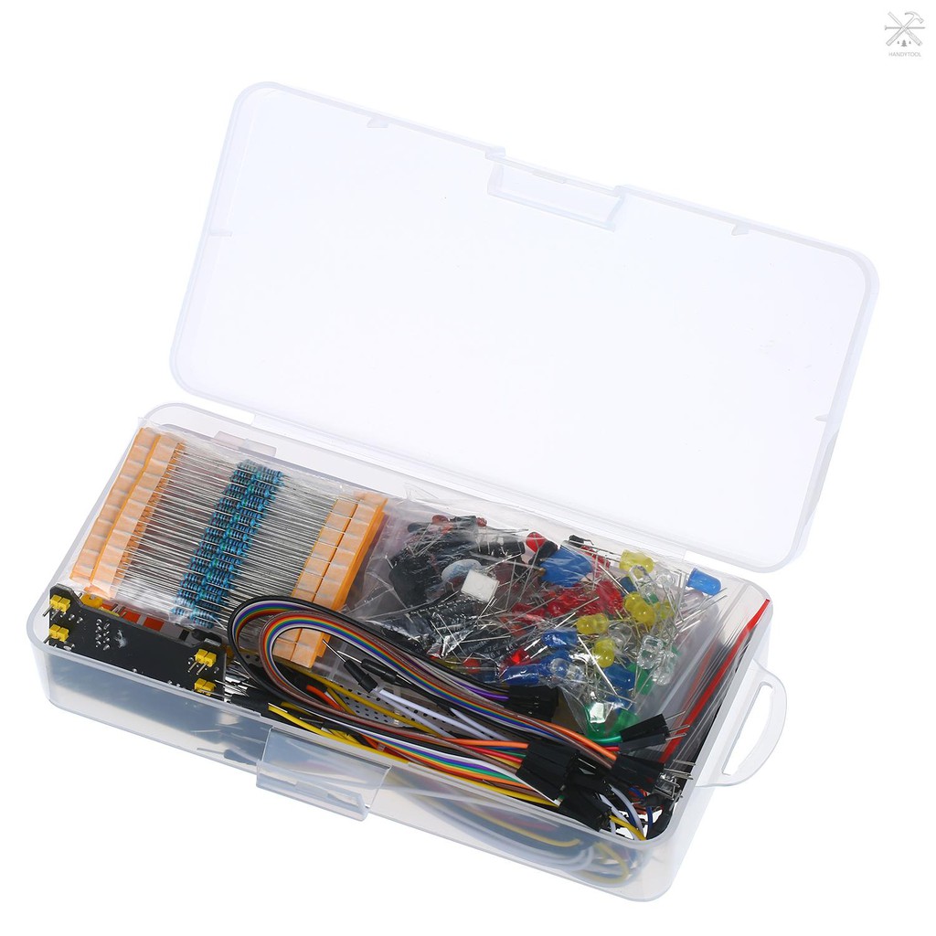 »830 Breadboard Set Electronics Component Starter DIY Kit with Plastic Box Compatible with Arduino UNO R3 Component Pack