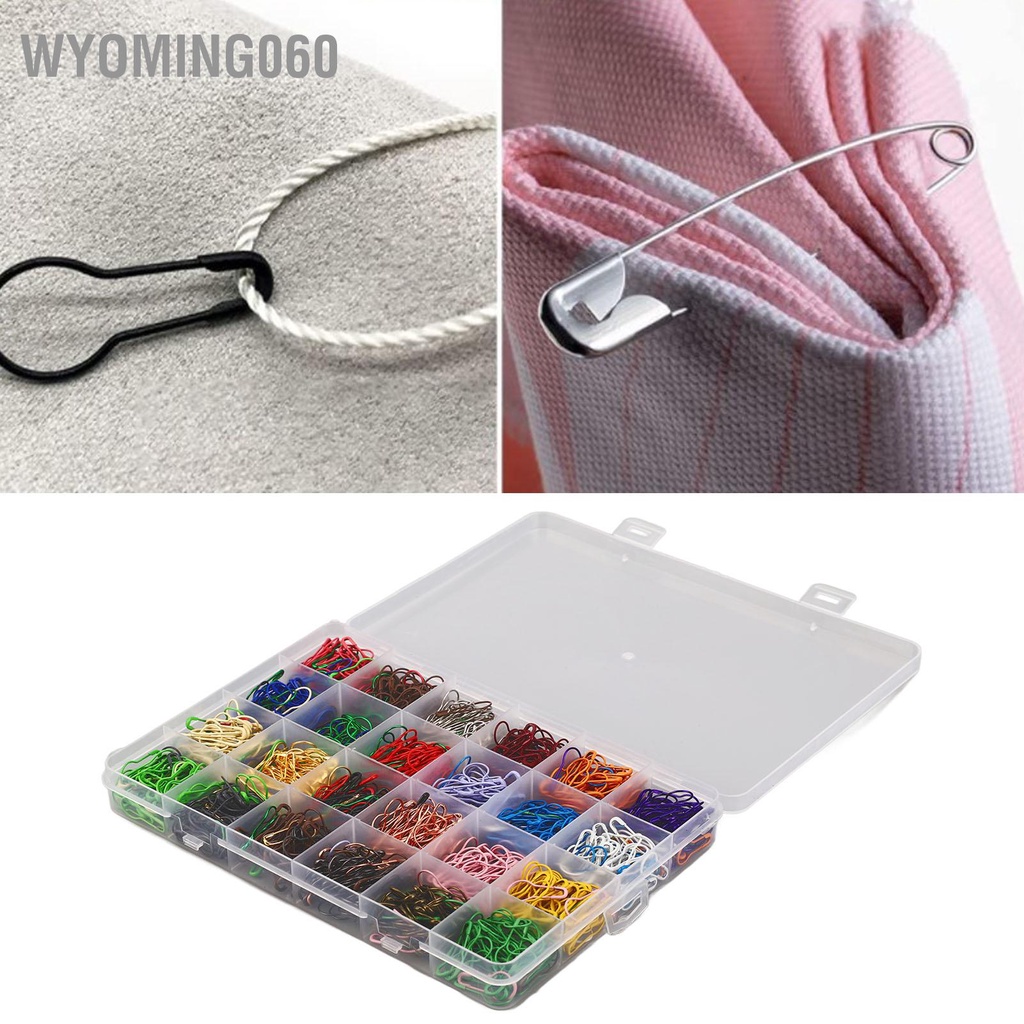 Wyoming060 24 màu Ghim hình bầu dục 1200PCS an toàn bằng sắt thẻ ghim cho Chăn quần áo