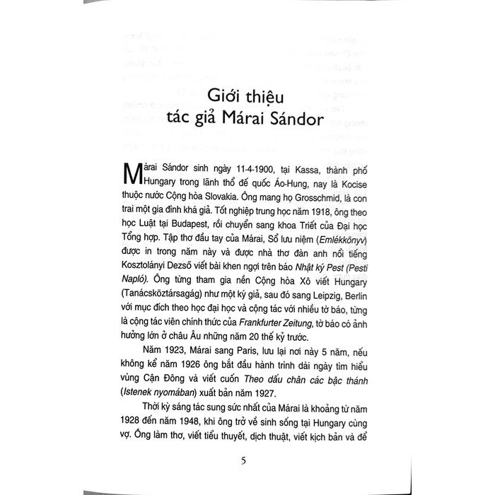 Sách tản văn - Bốn mùa, trời và đất - Tác giả Márai Sándor