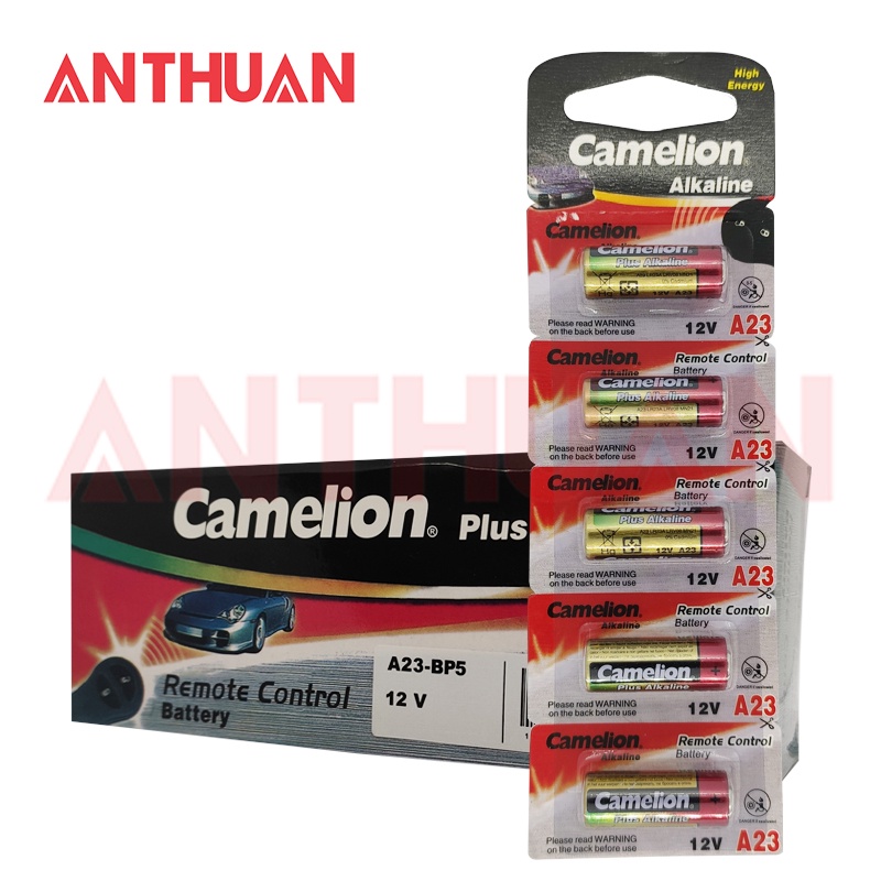 Pin điều khiển cửa cuốn, chuông điện, chìa khoá ô tô A23 Camelion Plus Alkaline 12v -Vỉ 5 viên