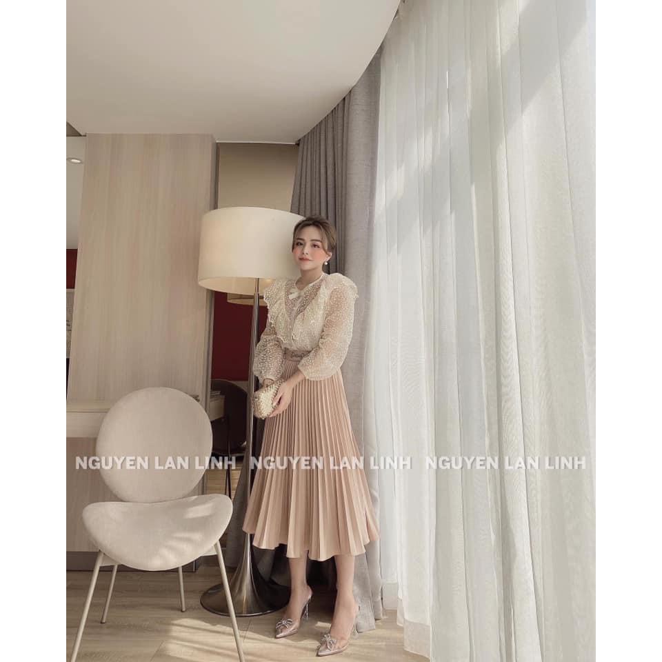 ÁO SƠ MI REN BÈO NƠ CỔ