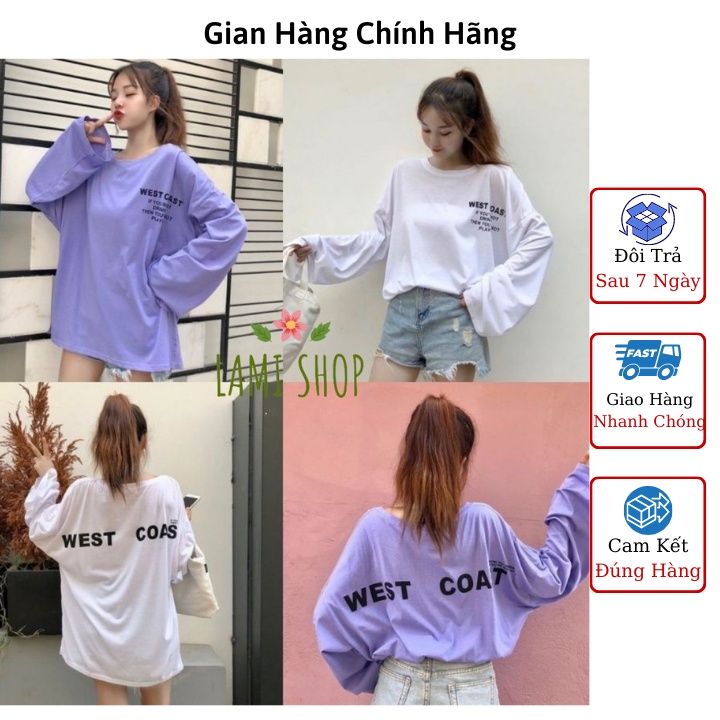 Áo Thun Tay Dài West Coast, form rộng, phù hơp cho nam nữ ATD24 - Áo Phôn tay dài form rộng unisex Ulzzang , phù hợp cho | BigBuy360 - bigbuy360.vn