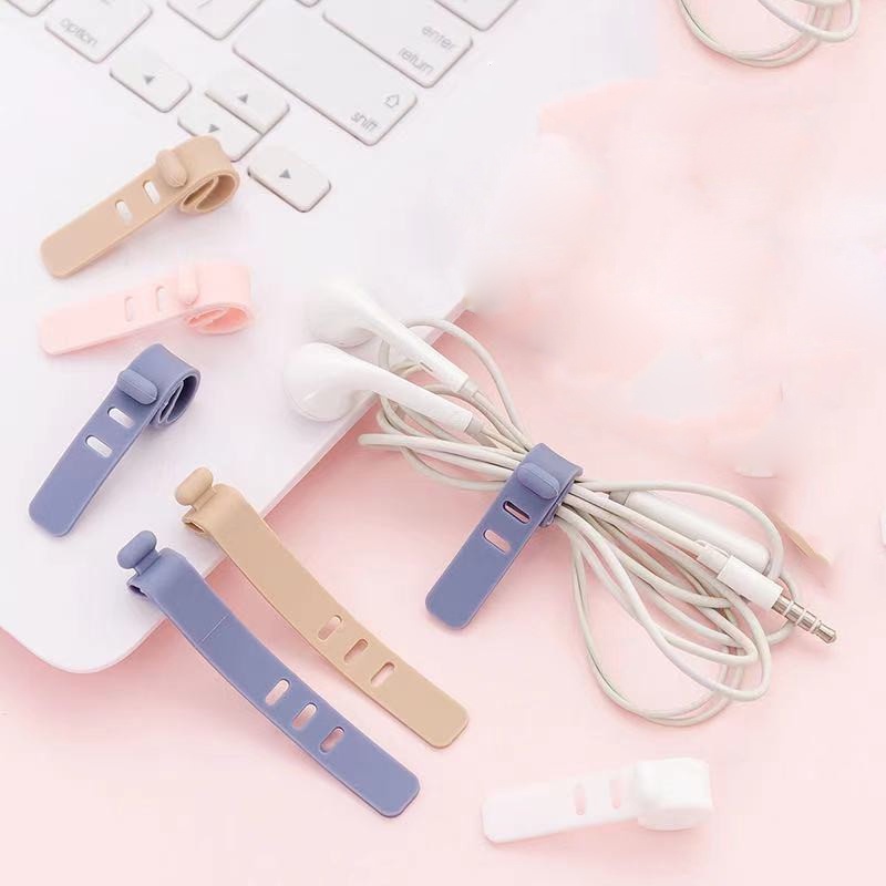 Dây Quấn Cáp Tai Nghe Bằng Silicone Màu Sắc Ngẫu Nhiên Chống Thất Lạc Tiện Dụng