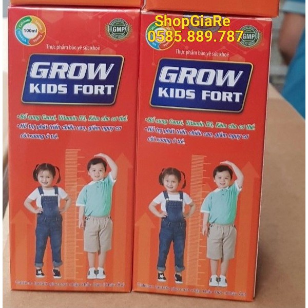 Grow kids fort bổ sung canxi cho bé, giúp bé phát triển chống còi xương, loãng xương suy dinh dưỡng, phát triển chiều ca