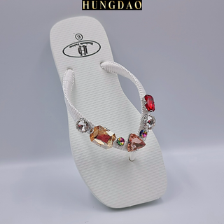 Dép đính đá nữ mũi vuông HD đính hạt đá xịn thời trang có đế chống trơn trượt đủ size nhiều màu