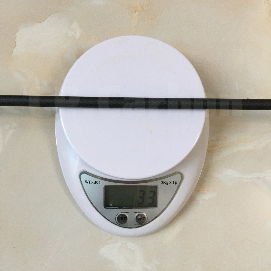 Ống Carbon 3K rỗng dài 1 mét đường kính ngoài 8mm, đường kính trong 6mm