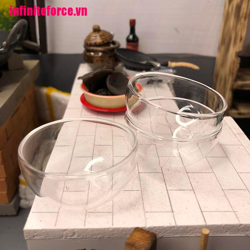 Mô hình đĩa thủy tinh mini tỉ lệ 1 / 12 trang trí nội thất nhà búp bê