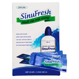 Bình rửa mũi sinufresh 180ml kèm 10 gói muối