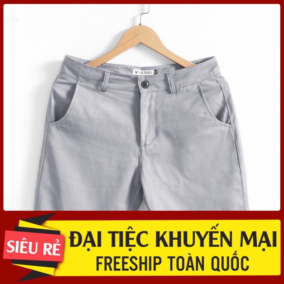 ( Shop uy tín ) ( HOT NEW ) [Mã FASHIONMALLT4 giảm 15% tối đa 30K đơn 150k] Quần Short Nam Kaki Mềm Mịn VICERO 6 Màu Trẻ