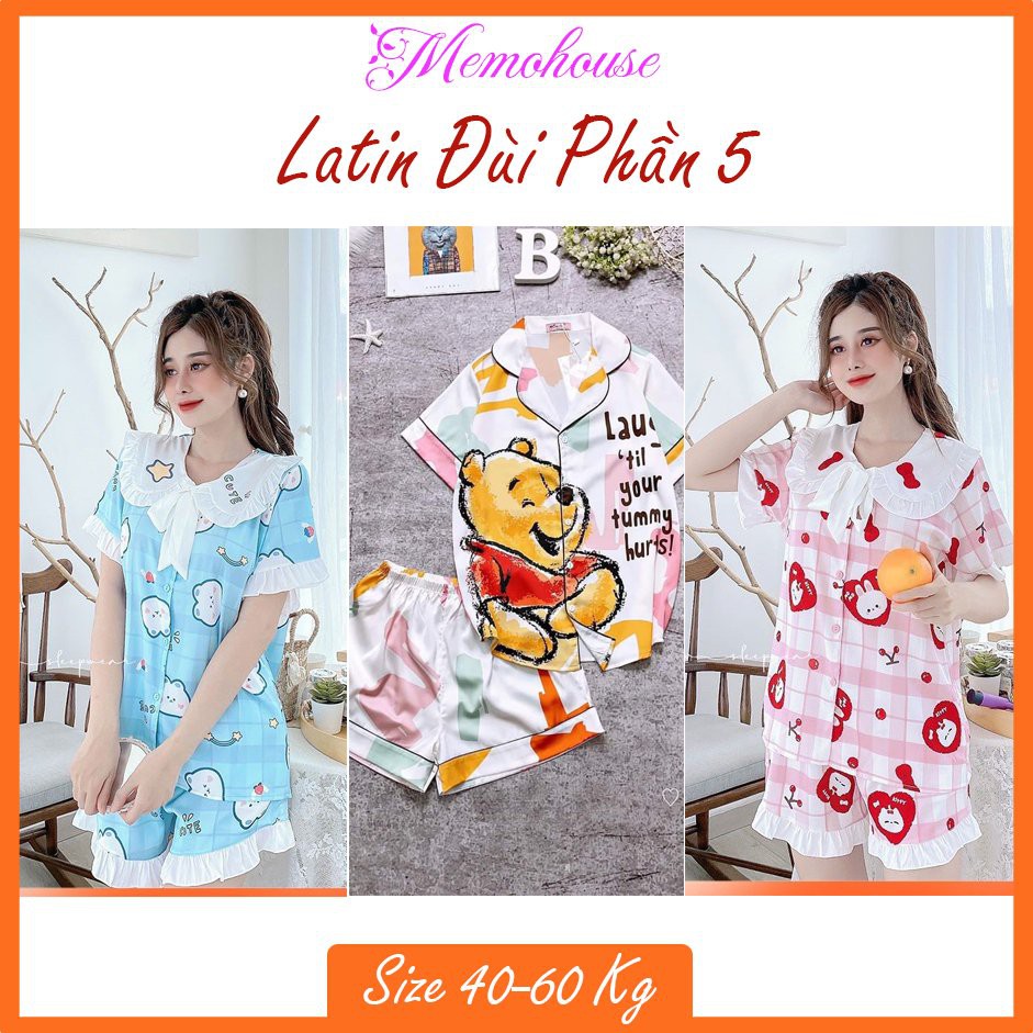 Phần 5_Đồ Mặc Nhà Pijama Lụa Latin Quần ĐÙI Freesize - HÀNG THIẾT KẾ