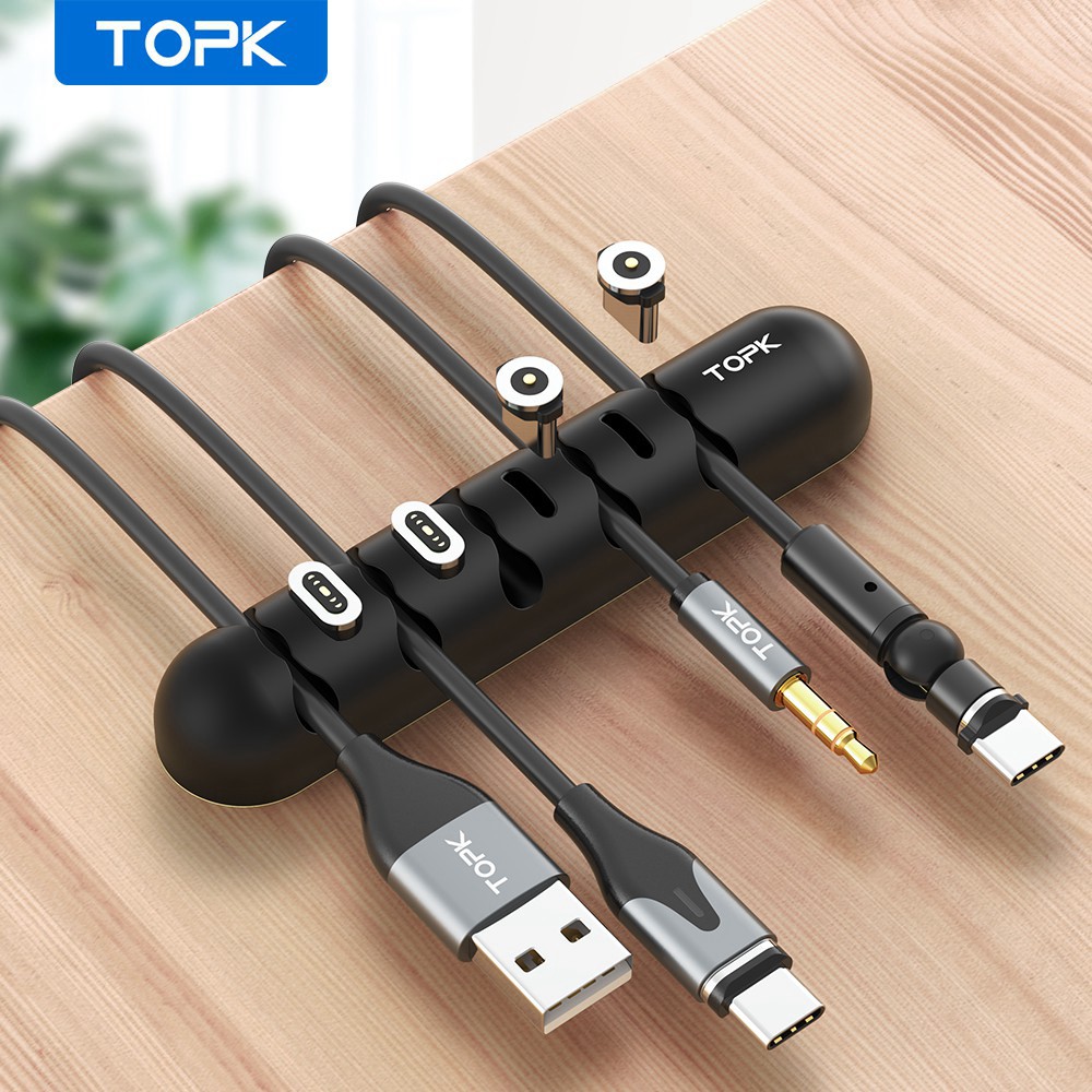 Kẹp Lưu Trữ Dây Cáp TOPK L35 Bằng Silicon Từ Tính Gọn Gàng - Toplink