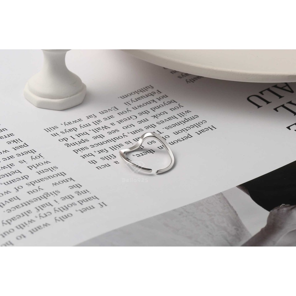 Nhẫn nữ Bella925 D080 hình xoắn cá tính nhẫn bạc freesize hàng hộp