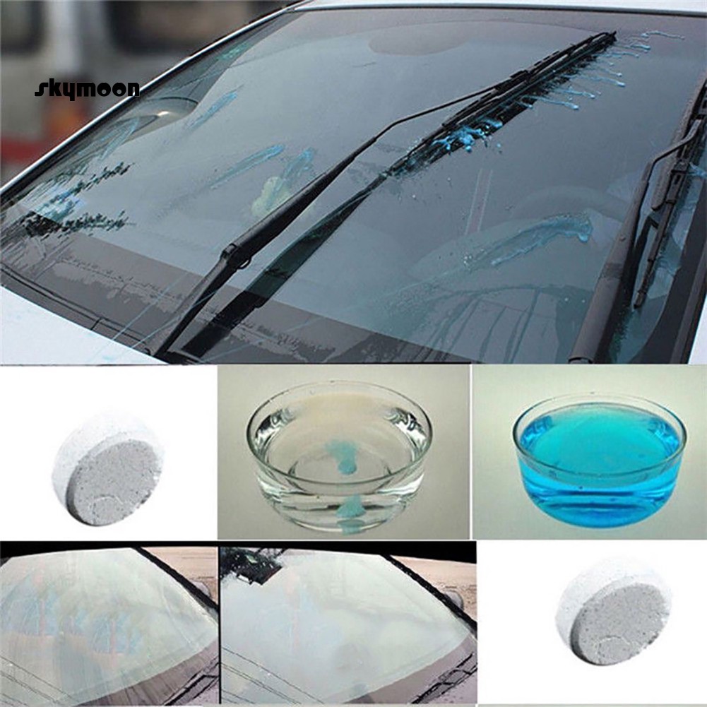10Pcs Auto Car Windshield Glass Wash Cleaning Concentrated Effervescent Tablets