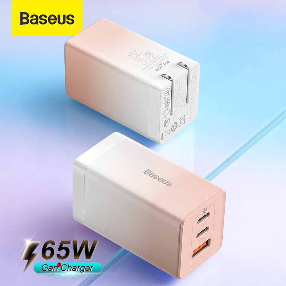 Bộ Sạc Baseus GaN3 Pro Charging Charger C+C+A 65W Charging Set