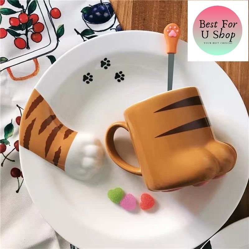 CỐC SỨ 3D HÌNH CHÂN MÈO SIÊU YÊU