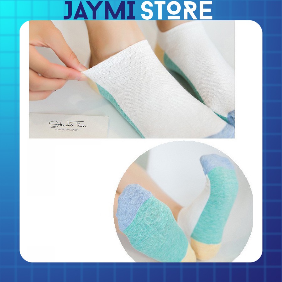 [QUẢNG CHÂU] Tất Vớ Cotton cổ ngắn sọc phong cách Hàn Quốc, hàng taobao có sẵn