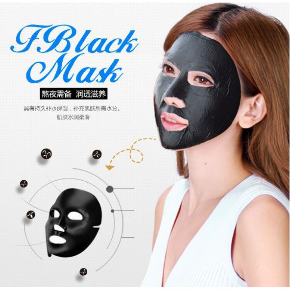 Mặt Nạ Thải Độc Than Tre Hoạt Tính BIOAQUA Hyaluronan Black Mask Đen - Da Trắng Sáng - Săn Chắc - Cấp Ẩm Mask nội Địa