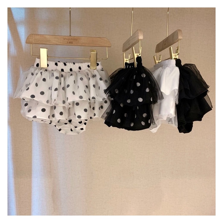 Chân Váy Lưới Chấm Bi Dễ Thương Cho Bé Gái