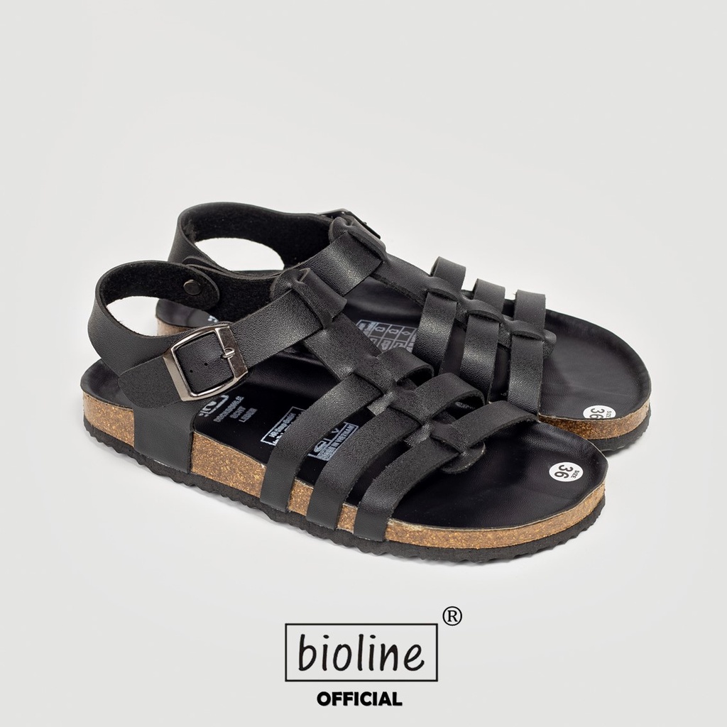 PUK12 - Sandal Đế Trấu BIOLINE Official Quai Da Pu Chiến Binh Lót Pu Kem Chống Nước