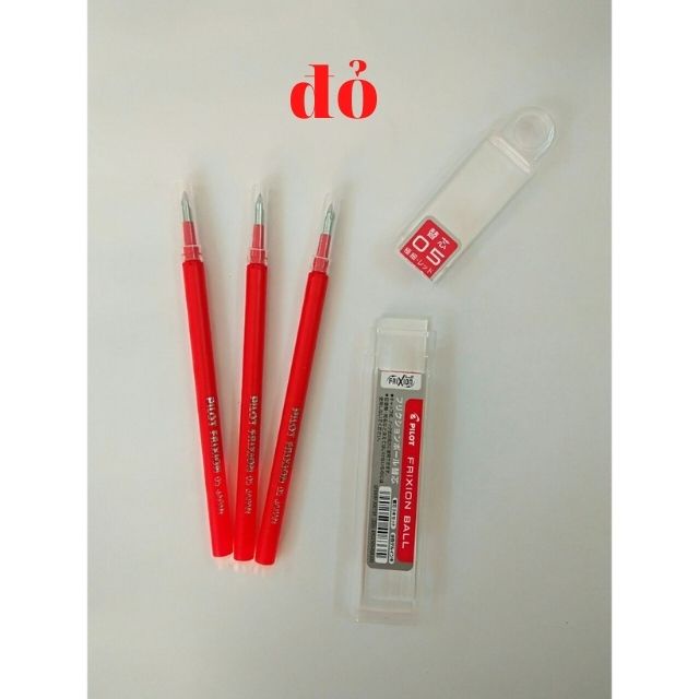 Set 3 ngòi bút bi xóa 0.5  Pilot Frixion ball, Ruột Thay Thế Bút Xóa Pilot,Màu xanh ,màu đen ,màu đỏ.
