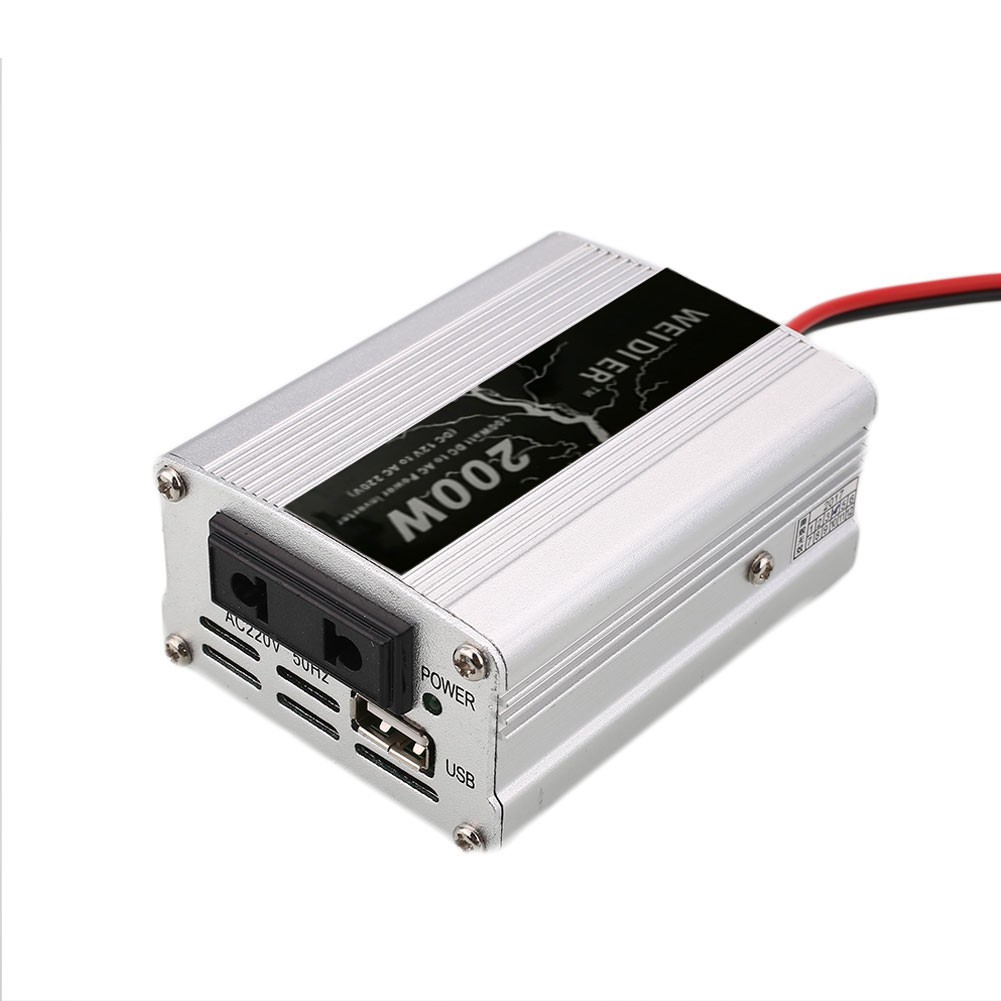 Bộ Chuyển Đổi Nguồn Điện Usb 200W 12V Dc Sang Ac 220V Cho Xe Hơi