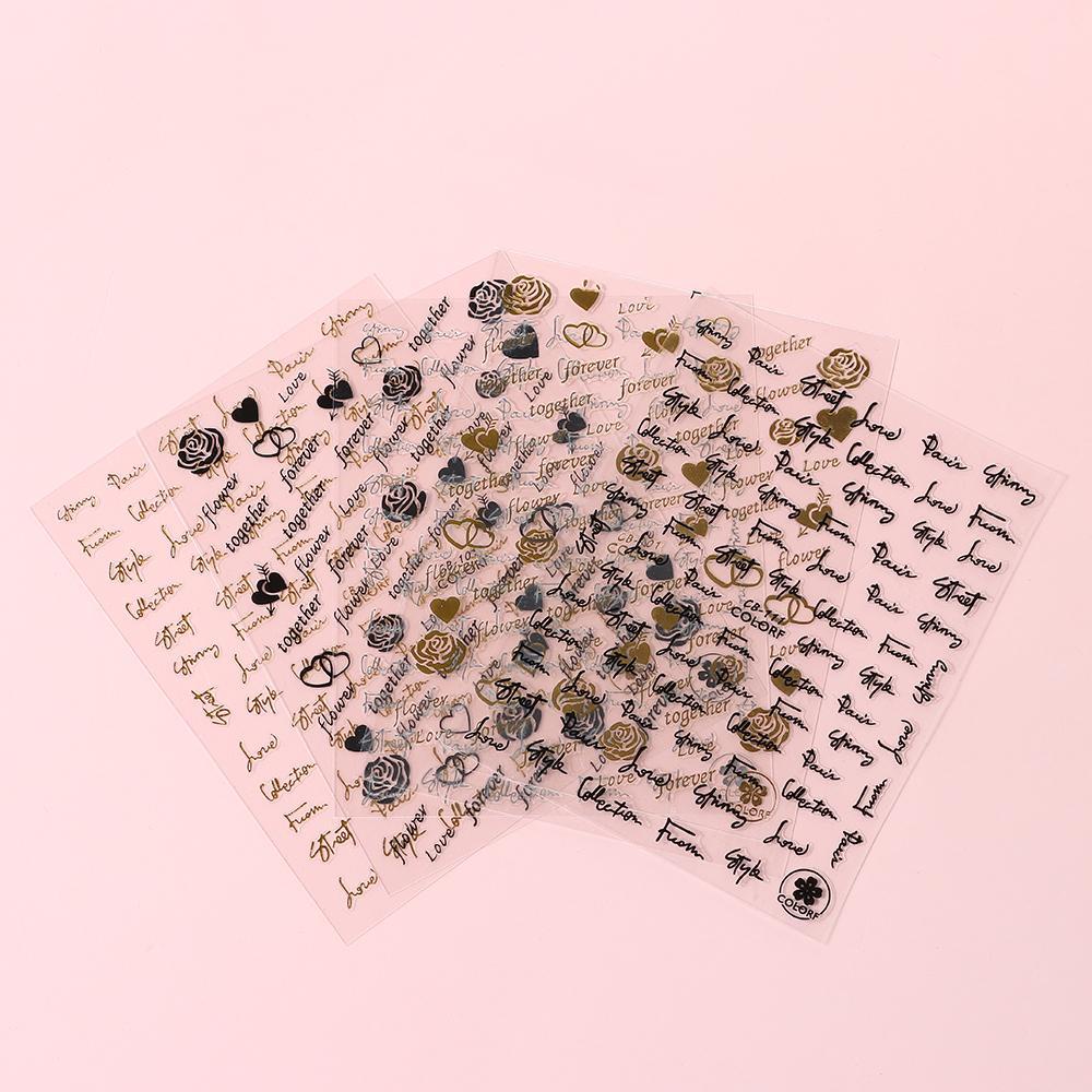 Miếng Dán Trang Trí Móng Tay Màu Đen DIY Độc Đáo