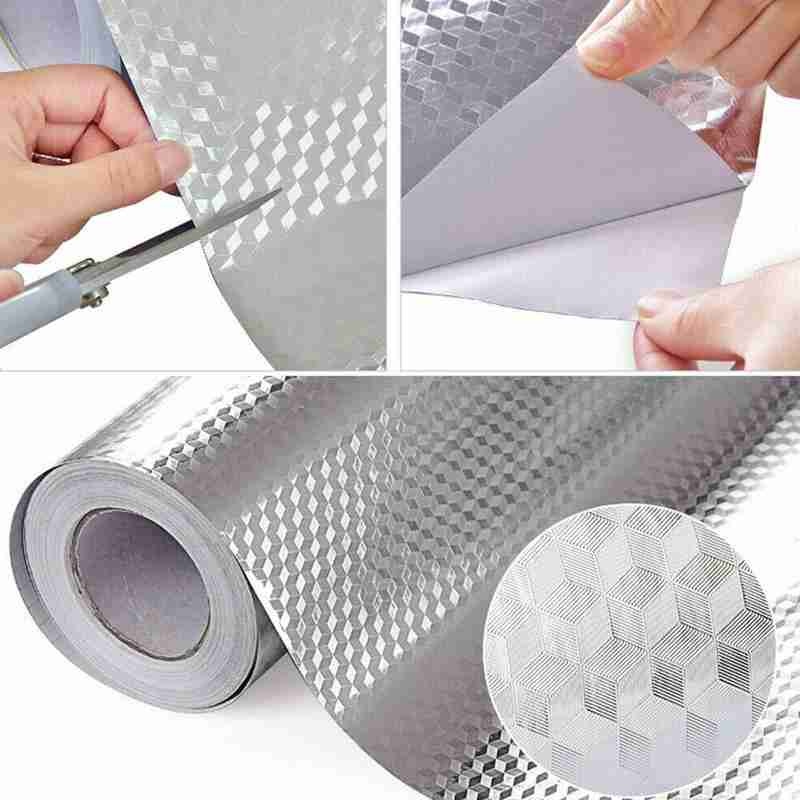 Cuộn Giấy Nhôm Dán Nhà Bếp Chống Dầu Mỡ Chịu Nhiệt Cao 40x100cm