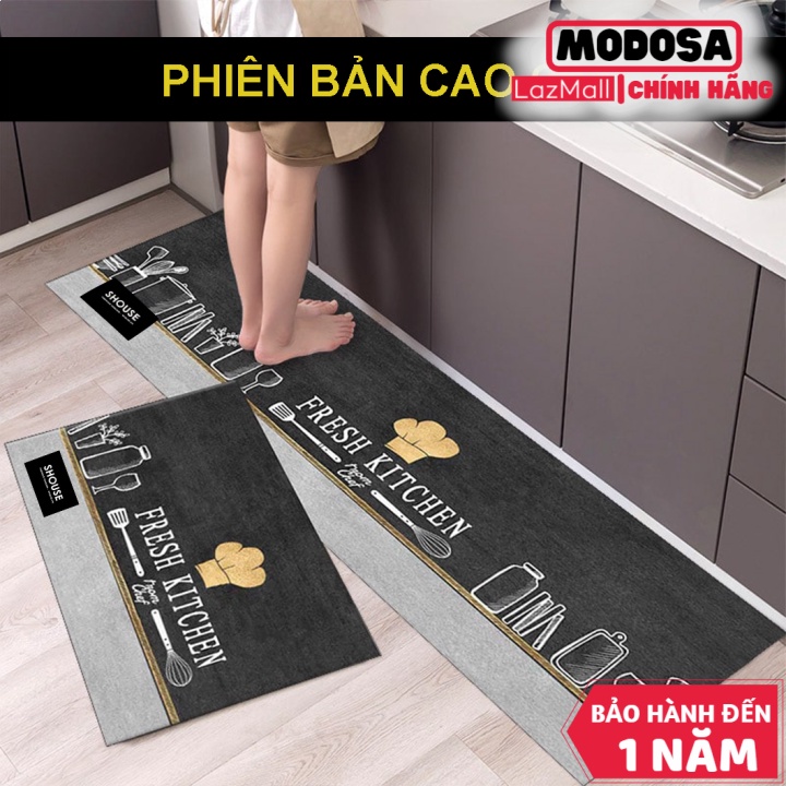 Thảm Vouller Chùi Chân Lau Dậm Chân Nhà Bếp Tbs Shouse Đế Cao Su Chống Trơn Trượt Siêu Thấm Hút Nước 3D Sang Trọng