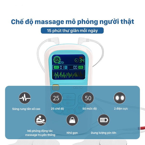 Máy Massage Xung Điện [Freeship] Giảm Đau Nhức Các Bộ Phận Trên Cơ Thể, Massage Thúc Đẩy Lưu Thông Tuần Hoàn Khí Huyết