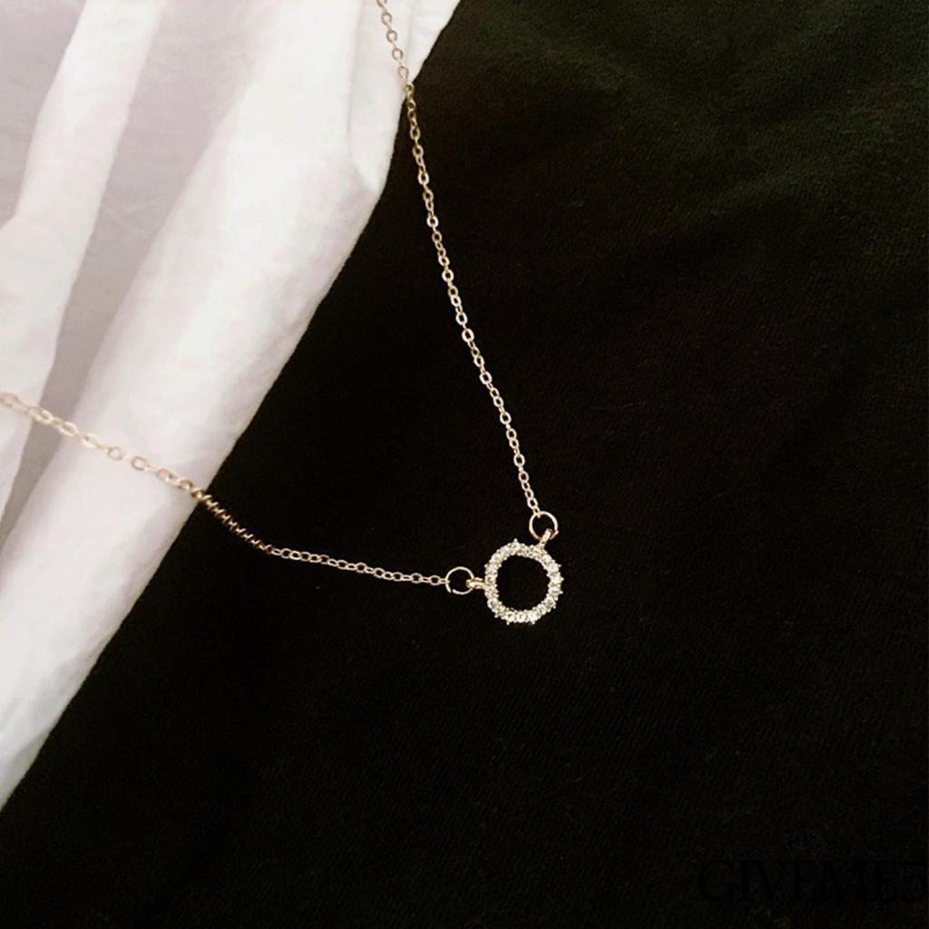 Vòng cổ mặt hình tròn đính đá thời trang nữ