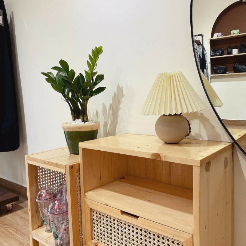 [TK001] - KỆ TỦ ĐẦU GIƯỜNG MÂY ĐAN MẮT CÁO KI DECOR SIZE 50X35X55CM | BigBuy360 - bigbuy360.vn