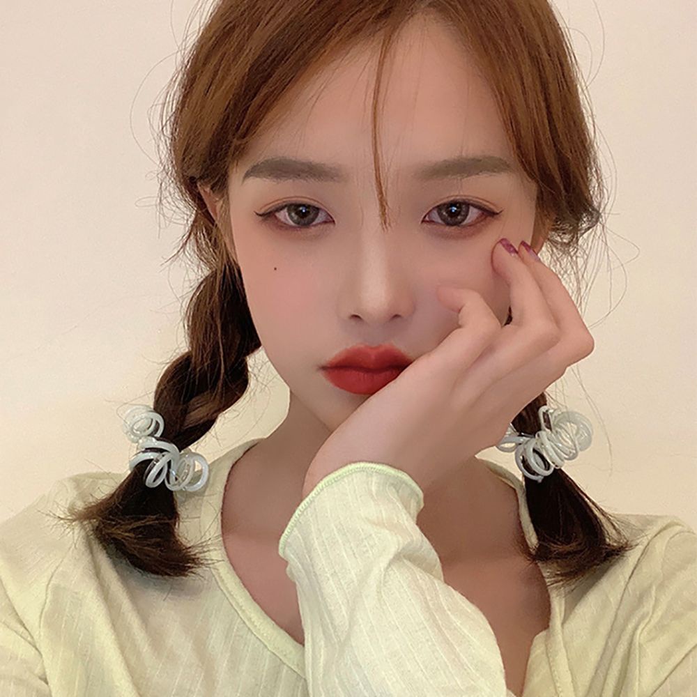 Dây Cột Tóc Lò Xo Co Giãn Nhiều Màu Dễ Thương Phong Cách Hàn Quốc Cho Nữ