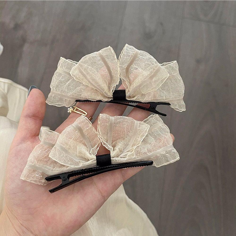 Kẹp Tóc Hình Nơ Bằng Hợp Kim Phong Cách Hàn Quốc Ngọt Ngào Đơn Giản Cho Nữ