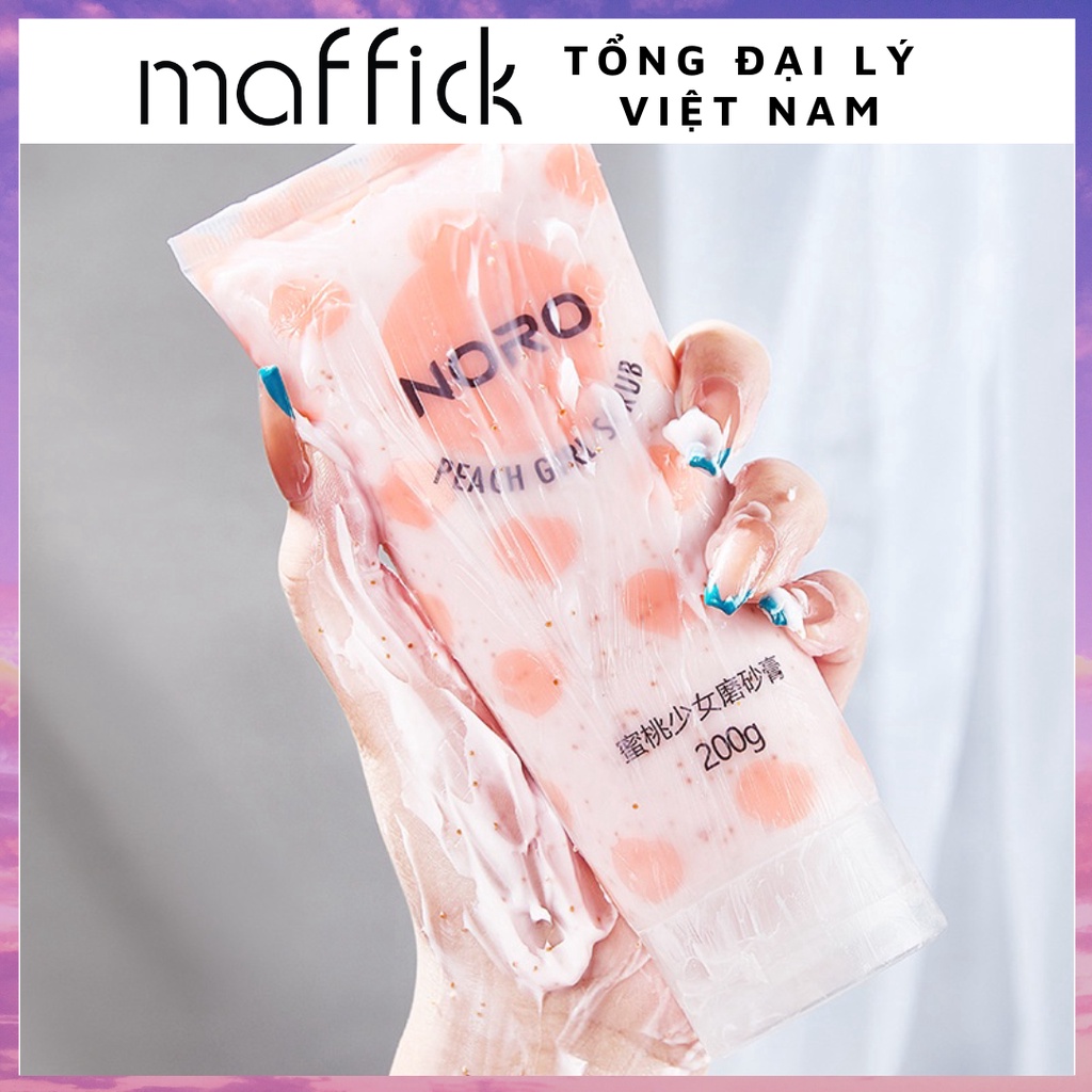 Kem tẩy da chết body đào Noro 200g dạng tuýp nội địa trung Peach Clear Body Scrub NTTBC3