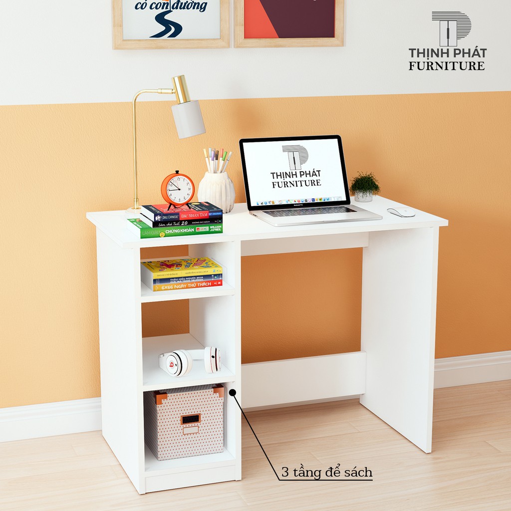 BÀN LÀM VIỆC - BÀN HỌC 3 TẦNG ĐỂ SÁCH HIỆN ĐẠI THỊNH PHÁT FURNITURE BLV-TP01 (100cm x 75cm x 50cm)