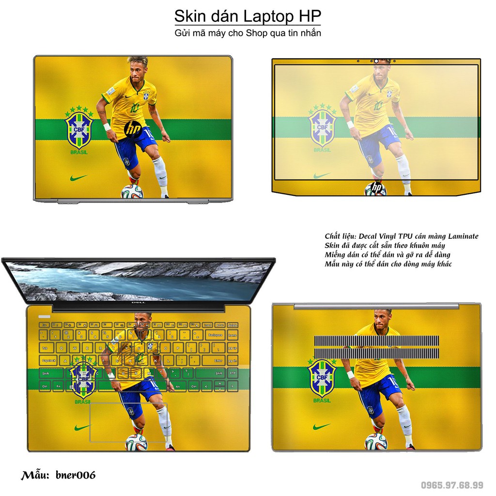 Skin dán Laptop HP in hình Neymar (inbox mã máy cho Shop)