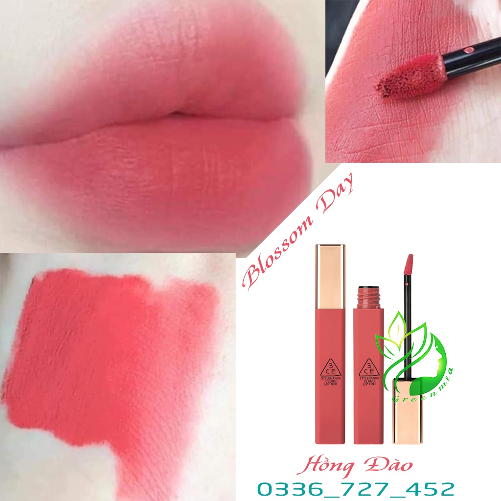 Son Kem Lì 3CE Cloud Lip Tint Blossom Day Màu Hồng Đào Siêu Dễ Thương Phù Hợp Mọi Tông Da