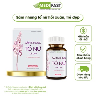 Sâm nhung tố nữ Tuệ Linh - Bổ sung nội tiết tố nữ, giảm lão hóa, đẹp da, trẻ lâu - Mẫu mới Lọ 30 viên