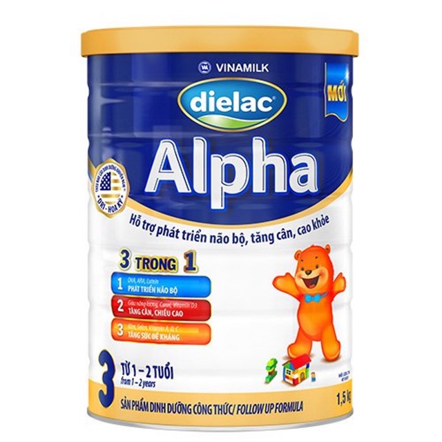 Sữa bột Dielac Alpha 3-1,5kg  ( dành cho trẻ từ 1-2 tuổi )