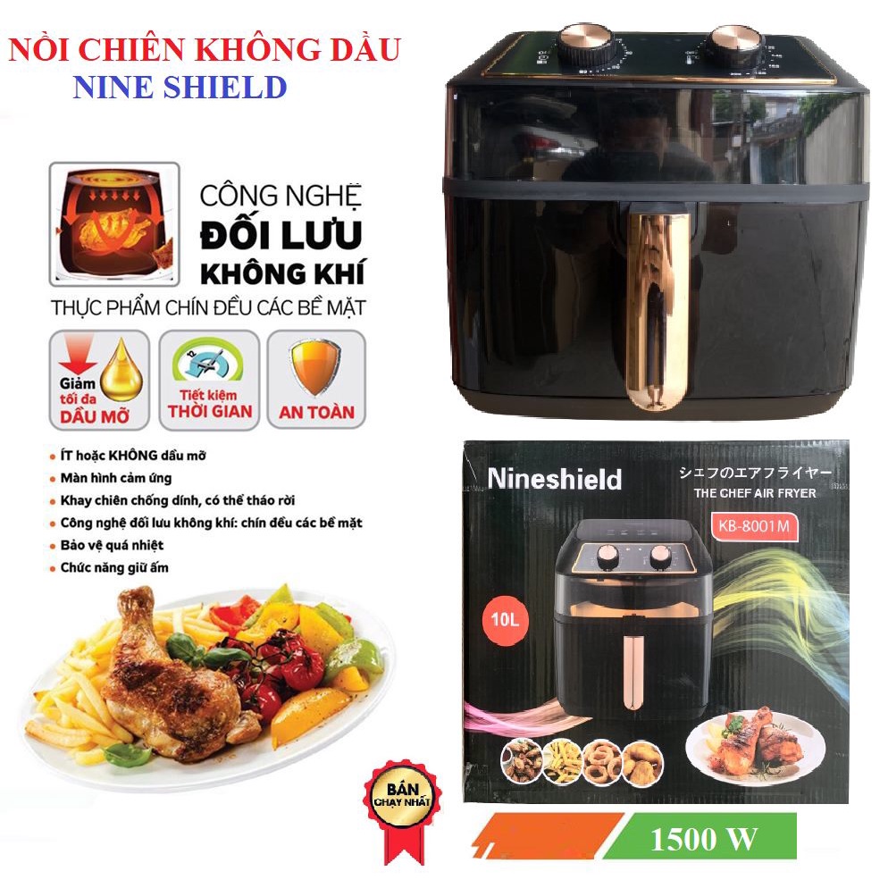 Nồi Chiên Không Dầu NINESHIELD 10L [ KB-8001M ] Chính Hãng